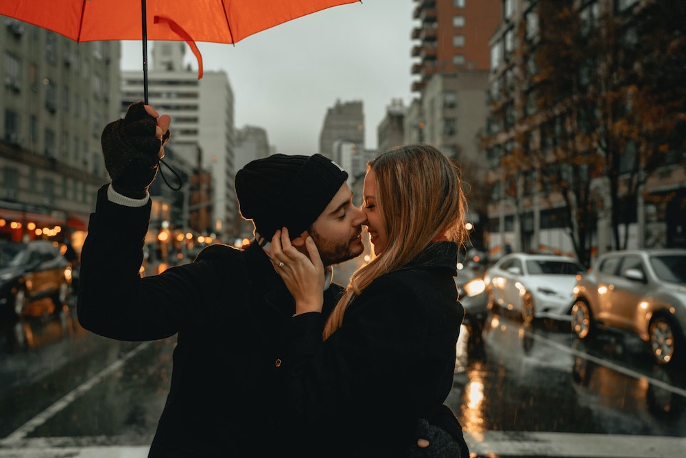 lovers in the rain